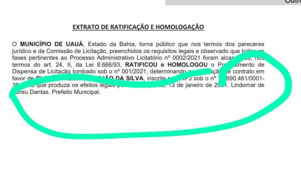 Prefeitura comete “gafe” e publica decreto com assinatura de Lindomar Dantas.