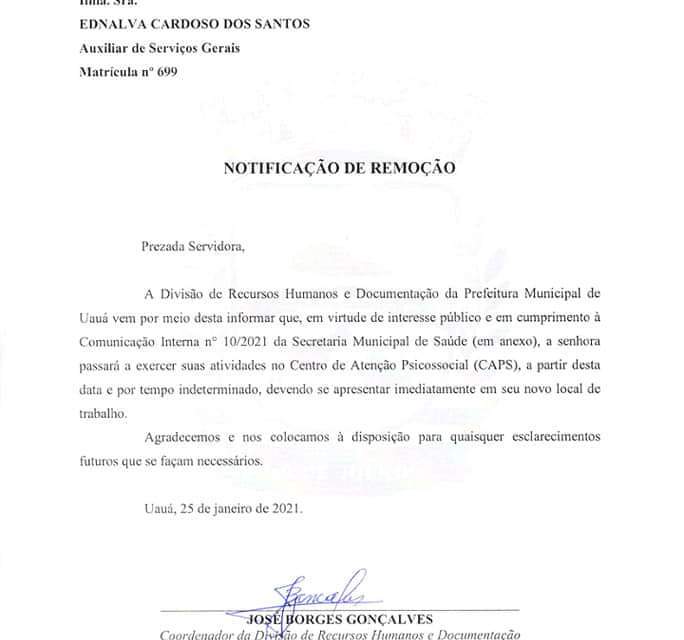 Uauá: NOTA DE REPÚDIO