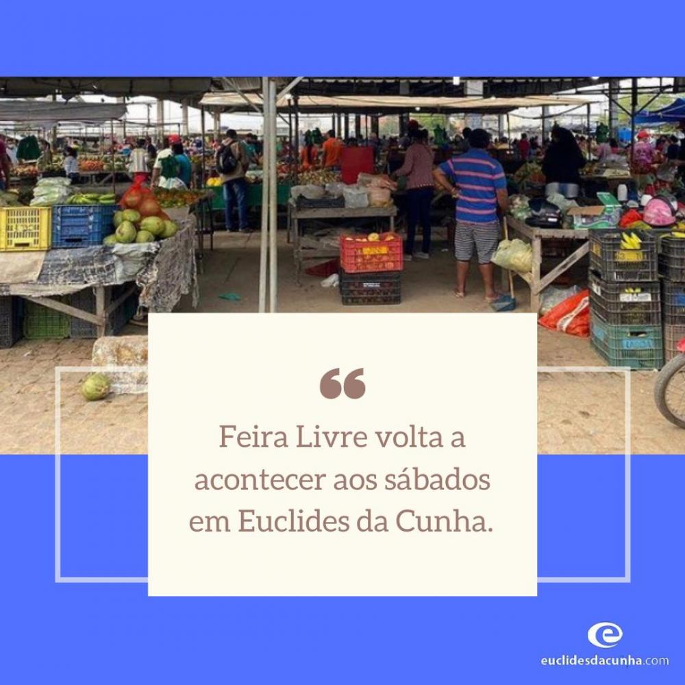 Novo decreto traz para o dia de sábado a feira livre de Euclides da Cunha