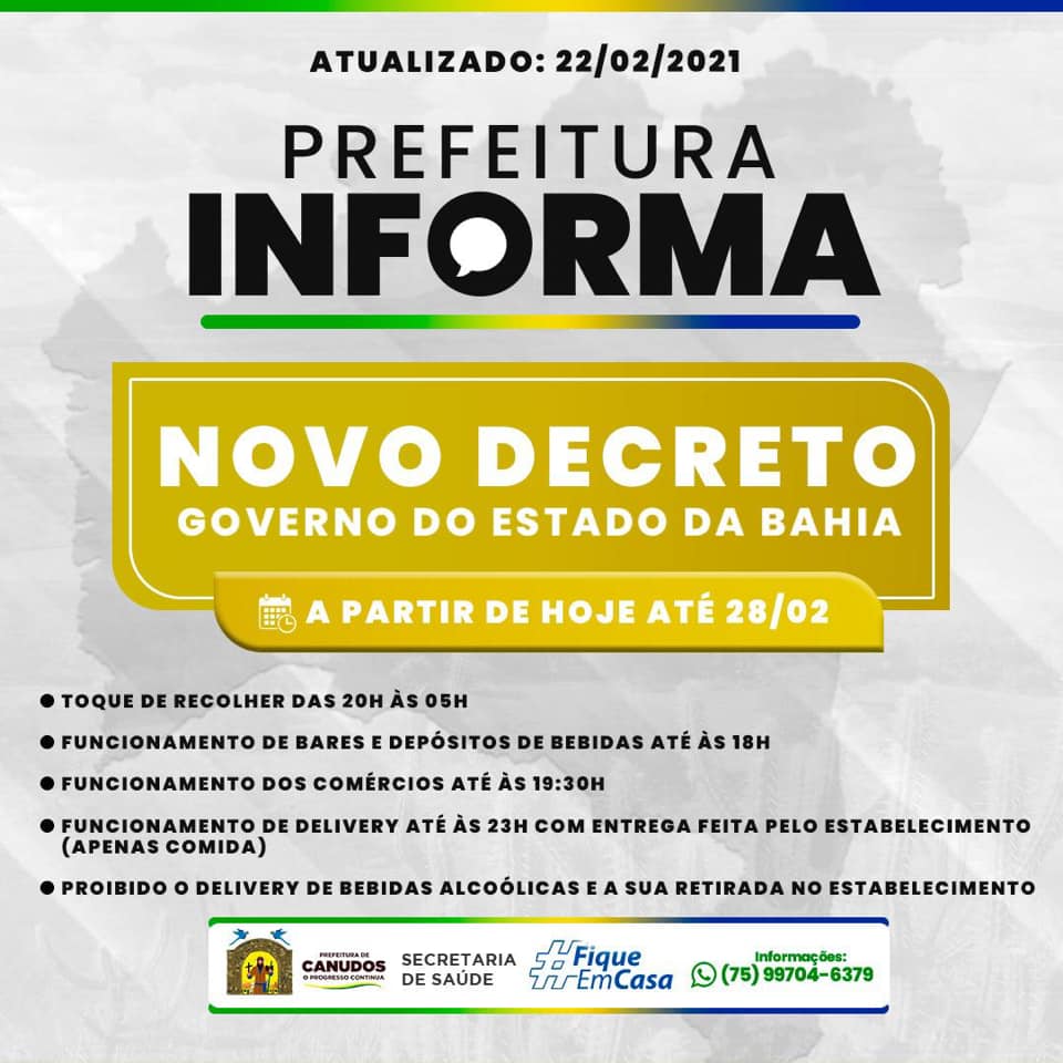 Novo decreto do Governo do Estado da Bahia