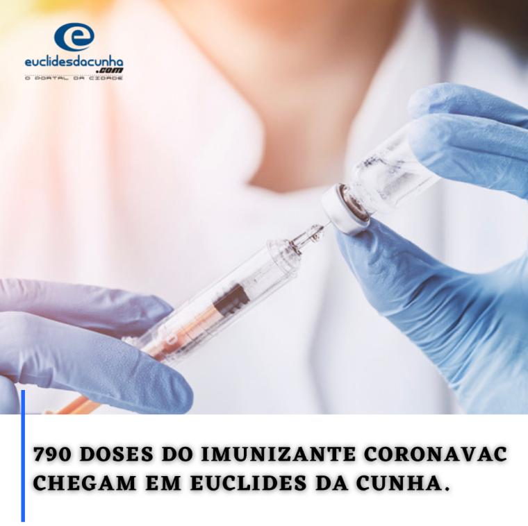 790 doses de vacinas contra o COVID-19 chegam a Euclides da Cunha 