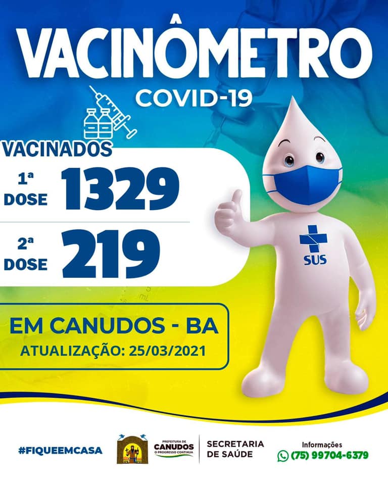  A equipe profissional da Secretaria de Saúde de Canudos continua não medindo esforços para vacinar o máximo possível de canudenses