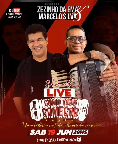 É HOJE (19/06)!!! Grande Live com Zezinho da Ema e Marcelo Silva; Confira os detalhes
