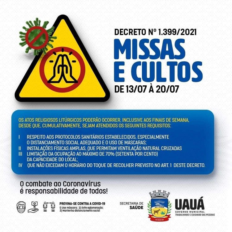 Prefeitura de Uauá decreta novas medidas de combate à Covid-19