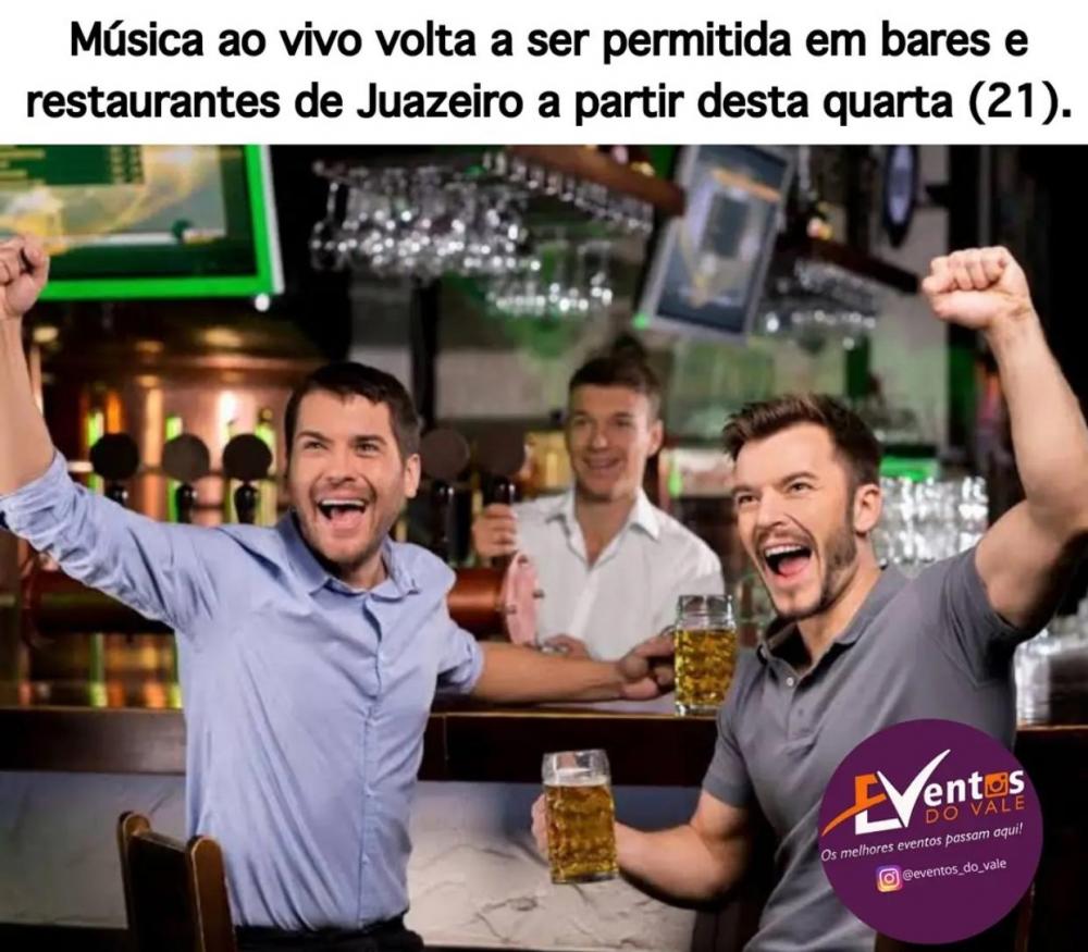 Apresentações de música ao vivo em bares e restaurantes de Juazeiro-BA voltam a ser permitidas partir desta quarta-feira (21)