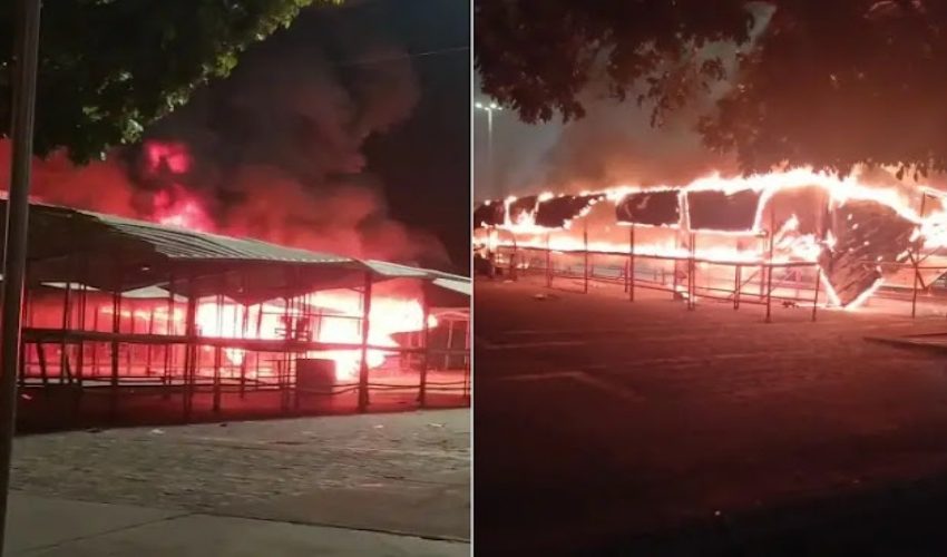 Paulo Afonso (BA): Incêndio destrói parte das bancas da feira livre do BTN