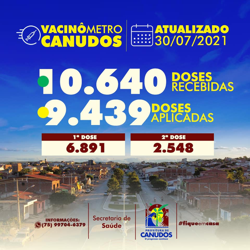 Prefeitura Municipal de Canudos anuncia mais uma etapa de vacinação da população 