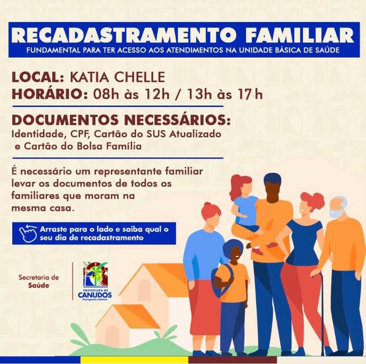 Canudos: A Atenção Básica de Saúde inicia nessa segunda-feira o recadastramento familiar