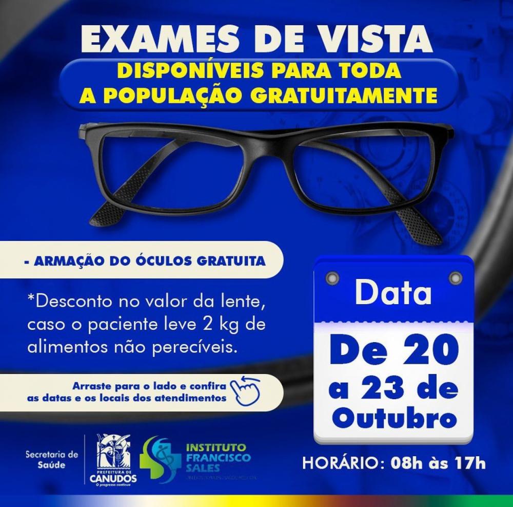 Exames de vista gratuitos para a população canudense