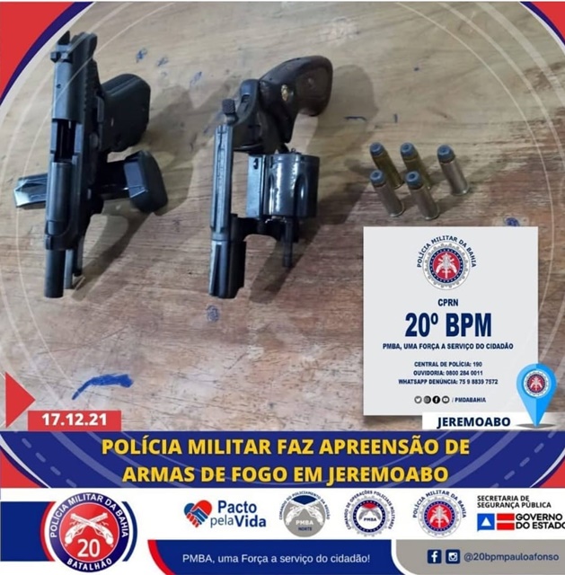 Polícia Militar apreende armas na BR 110 em Jeremoabo BA