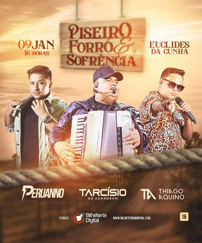 Evento ‘Piseiro, Forró e Sofrência’ será realizado na Praça de Eventos, em Euclides da Cunha