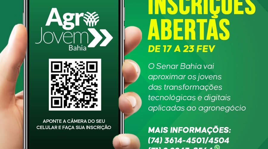 Estão abertas as inscrições para Programa Agro Jovem Bahia