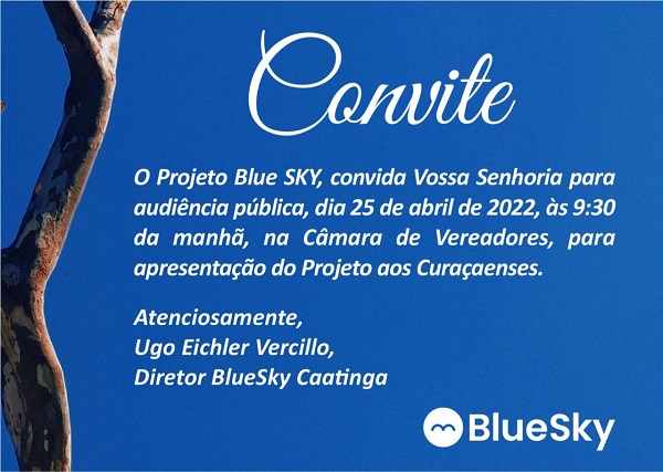 Audiência Pública apresenta Projeto Blue Sky Caatinga em Curaçá, nesta segunda (25)
