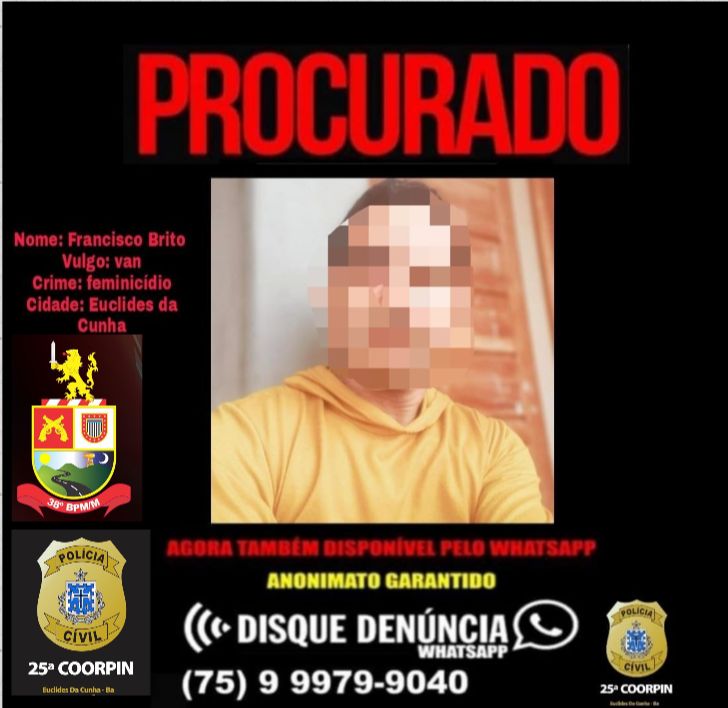 Polícia prende em São Paulo o suspeito de matar ex-companheira no bairro Alto da Bela Vista, em Euclides da Cunha