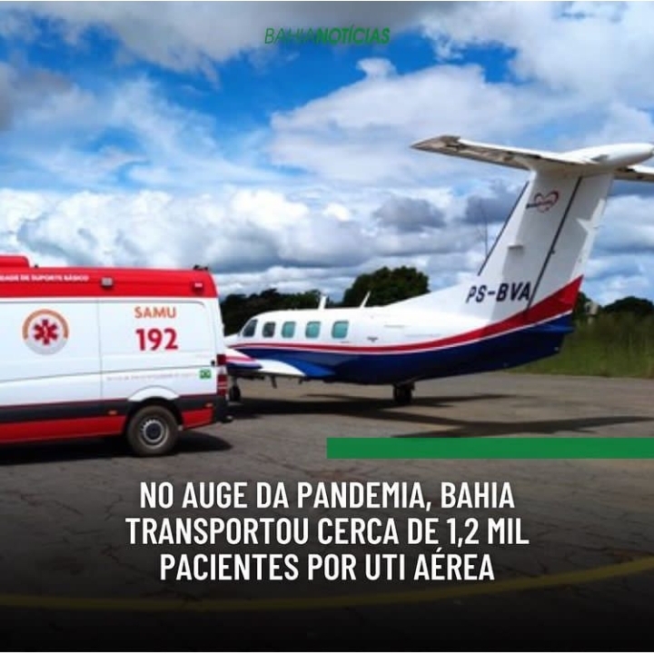 No Auge Da Pandemia, Bahia Transportou cerca de 1,2mil pacientes por UTI aérea 