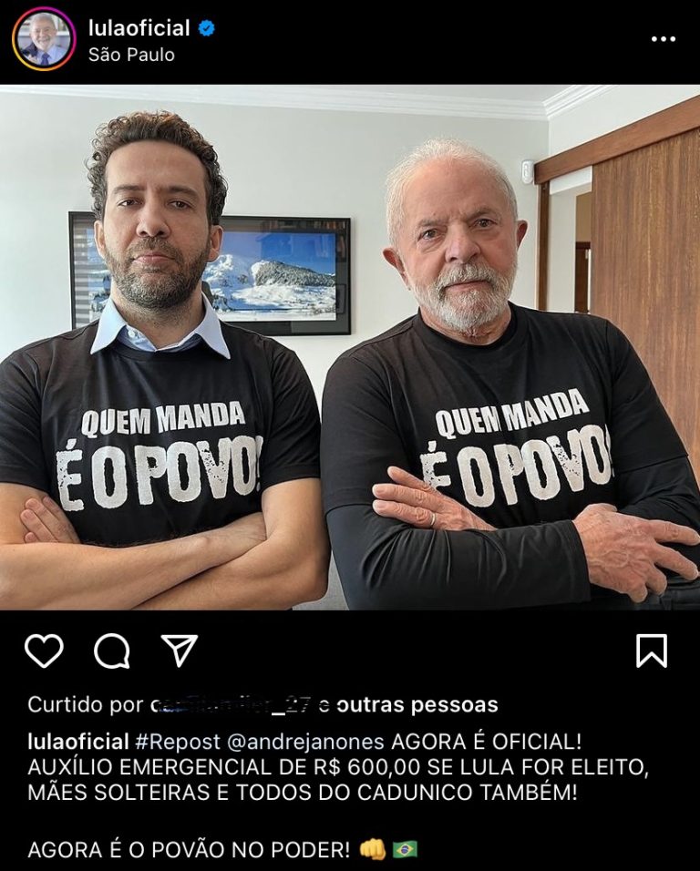 Lula promete dar continuidade ao auxílio de R$ 600 caso seja reeleito; Bolsonaro rebate a informação