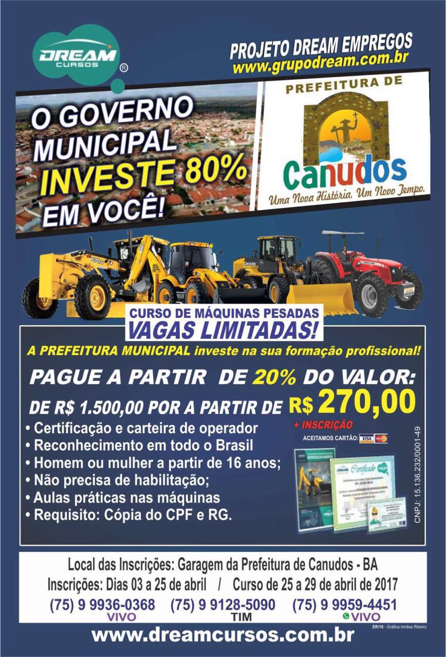 CURSO DE MAQUINAS PESADAS - VAGAS LIMITADAS