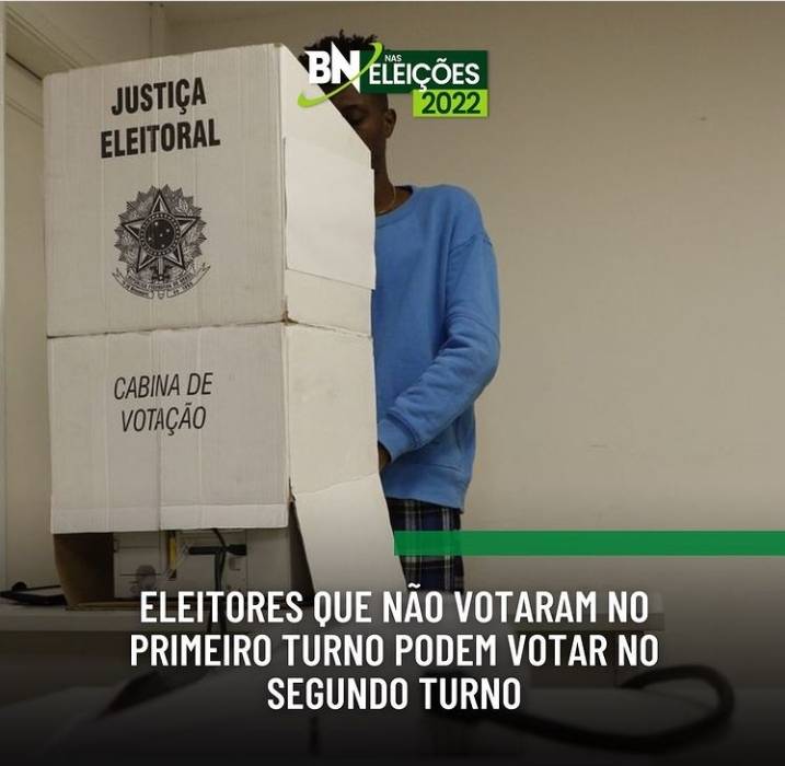 ELEITORES QUE NÃO VOTARAM NO PRIMEIRO TURNO PODEM VOTAR NO SEGUNDO TURNO