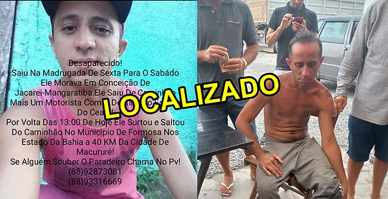 Localizado o homem que desapareceu em Formosa (Macururé-BA), após surtar e pular de caminhão