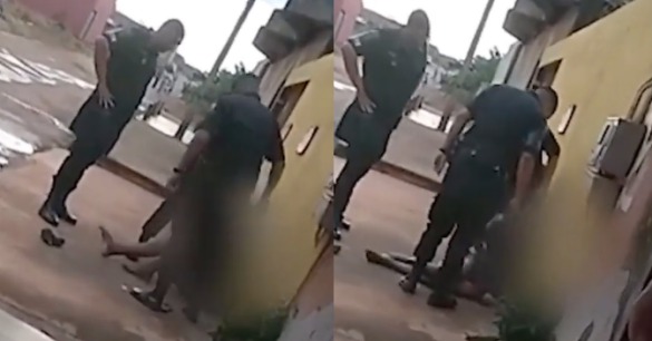 VÍDEO: Policiais agridem homem em situação de rua com socos, chutes e chineladas