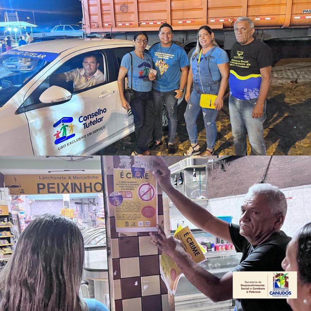 Conselho Tutelar de Canudos realiza visita educacional em Bendegó para conscientizar sobre venda de bebidas alcoólicas para menores